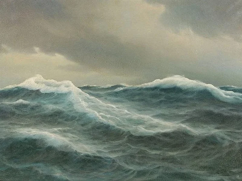 1876-Franz Schaffner - Onde dell'oceano